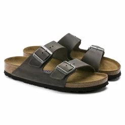 Best Sale 🤩 Birkenstock Arizona Oiled Leather Iron 🧨 -men-sandals Shop 0552801 pair