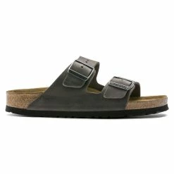 Best Sale 🤩 Birkenstock Arizona Oiled Leather Iron 🧨 -men-sandals Shop 0552801 side