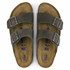 Best Sale 🤩 Birkenstock Arizona Oiled Leather Iron 🧨 -men-sandals Shop 0552801 top