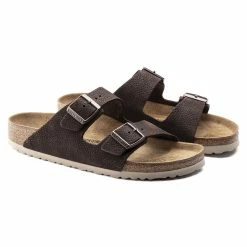 Coupon 😀 Birkenstock Arizona Nubuck Leather Steer Soft Brown ✔️ -men-sandals Shop 1015396 pair