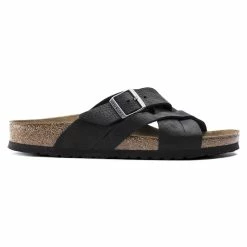 Promo 👍 Birkenstock Lugano Oiled Leather Camberra Old Black ❤️ -men-sandals Shop 1017465 side