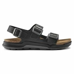 Best deal 🔥 Birkenstock Milano Oiled Leather Black ⭐ -men-sandals Shop 1018426 side
