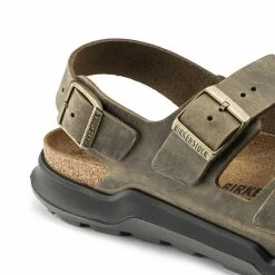 Budget ✨ Birkenstock Milano Oiled Leather Faded Khaki 🔥 -men-sandals Shop 1018427 detail 1