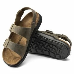 Budget ✨ Birkenstock Milano Oiled Leather Faded Khaki 🔥 -men-sandals Shop 1018427 sole