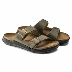 Coupon 🌟 Birkenstock Arizona Oiled Leather Faded Khaki 💯 -men-sandals Shop 1018463 pair