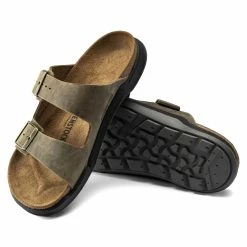Coupon 🌟 Birkenstock Arizona Oiled Leather Faded Khaki 💯 -men-sandals Shop 1018463 sole