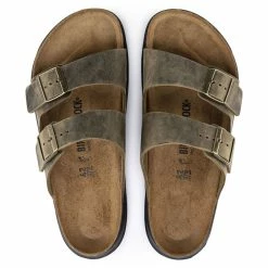 Coupon 🌟 Birkenstock Arizona Oiled Leather Faded Khaki 💯 -men-sandals Shop 1018463 top