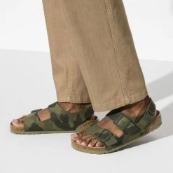 Wholesale 🤩 Birkenstock Milano Birko-Flor Desert Soil Camo Green ✔️ -men-sandals Shop 1018814 f closeup m