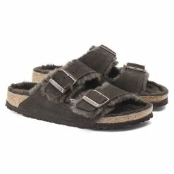 Discount ✔️ Birkenstock Arizona Shearling Suede Leather Mocha 😀 -men-sandals Shop 1020528 pair