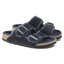 Wholesale ⭐ Birkenstock Arizona Shearling Suede Leather Midnight 👏 -men-sandals Shop 1020583 pair