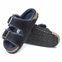 Wholesale ⭐ Birkenstock Arizona Shearling Suede Leather Midnight 👏 -men-sandals Shop 1020583 sole