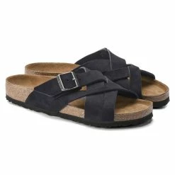 Top 10 🎁 Birkenstock Lugano Suede Leather Midnight 👍 -men-sandals Shop 1020935 pair