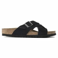 Top 10 🎁 Birkenstock Lugano Suede Leather Midnight 👍 -men-sandals Shop 1020936 side