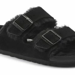 Wholesale 🎉 Birkenstock Arizona Shearling Suede Leather Black ⭐ -men-sandals Shop 1021045 detail 1