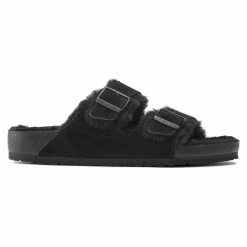 Wholesale 🎉 Birkenstock Arizona Shearling Suede Leather Black ⭐ -men-sandals Shop 1021045 side