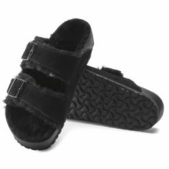 Wholesale 🎉 Birkenstock Arizona Shearling Suede Leather Black ⭐ -men-sandals Shop 1021045 sole