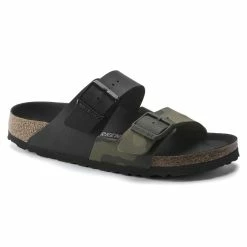 New 😀 Birkenstock Arizona Split Birko-Flor Black/Desert Soil Camo Green Black/Desert Soil Camo Green 🔥