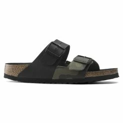 New 😀 Birkenstock Arizona Split Birko-Flor Black/Desert Soil Camo Green Black/Desert Soil Camo Green 🔥 -men-sandals Shop 1021131 side