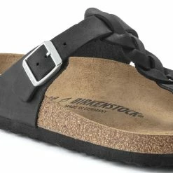 Best Sale 🤩 Birkenstock Gizeh Oiled Leather Black 🎁 -men-sandals Shop 1021349 detail 1