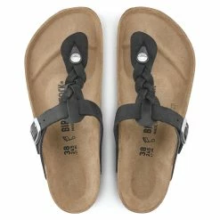 Best Sale 🤩 Birkenstock Gizeh Oiled Leather Black 🎁 -men-sandals Shop 1021349 top