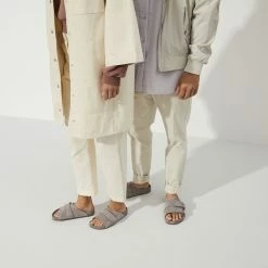 New 😍 Birkenstock Kyoto Suede Leather Gray Taupe ⭐ -men-sandals Shop 1022329 detail 7