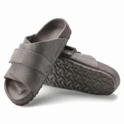 New 😍 Birkenstock Kyoto Suede Leather Gray Taupe ⭐ -men-sandals Shop 1022329 sole