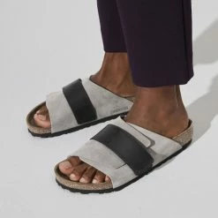 New ❤️ Birkenstock Kyoto Nubuck Leather Stone Coin ⌛ 13 New ❤️ Birkenstock Kyoto Nubuck Leather Stone Coin ⌛ -men-sandals Shop 1022352 f closeup m