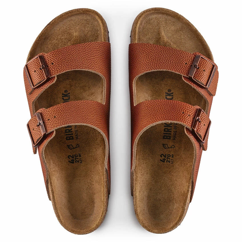 New ⌛ Birkenstock Arizona Embossed Natural Leather Ginger Brown ⌛ 6 New ⌛ Birkenstock Arizona Embossed Natural Leather Ginger Brown ⌛ - Image 6