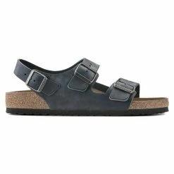 Best Sale 💯 Birkenstock Milano BS Natural Leather Midnight ✔️ -men-sandals Shop 1022481 side
