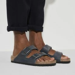 Coupon 🥰 Birkenstock Arizona Natural Leather Midnight Midnight 🎁 -men-sandals Shop 1022484 f closeup m