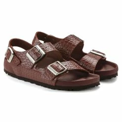 Best Pirce 😍 Birkenstock Milano Embossed Natural Leather Chocolate 🧨 -men-sandals Shop 1022691 pair