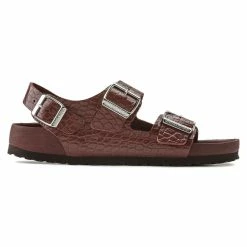 Best Pirce 😍 Birkenstock Milano Embossed Natural Leather Chocolate 🧨 -men-sandals Shop 1022691 side