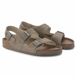 Hot Sale 🧨 Birkenstock Milano Micro Fibre Desert Dust Gray Taupe 🤩 -men-sandals Shop 1023053 pair