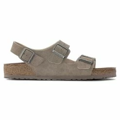 Hot Sale 🧨 Birkenstock Milano Micro Fibre Desert Dust Gray Taupe 🤩 -men-sandals Shop 1023053 side