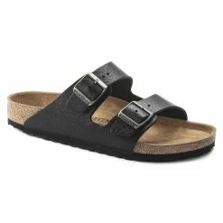 Budget 🔥 Birkenstock Arizona Grip Natural Leather Vintage Wood Black 🥰