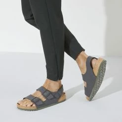 Brand new 😉 Birkenstock Milano BS Birko-Flor Desert Soil Black ❤️ -men-sandals Shop 1023210 f closeup m