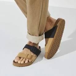 Coupon 🧨 Birkenstock Arizona Split Birko-Flor Nubuck Cork Brown 😉 -men-sandals Shop 1023584 f closeup m