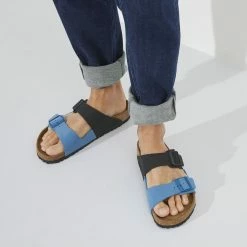 New ✨ Birkenstock Arizona Split Birko-Flor Nubuck Sapphire 🎁 -men-sandals Shop 1023613 f closeup m