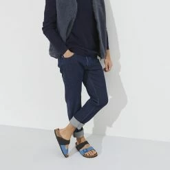 New ✨ Birkenstock Arizona Split Birko-Flor Nubuck Sapphire 🎁 -men-sandals Shop 1023613 f look m