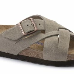 Coupon 🎁 Birkenstock Lugano Suede Leather Taupe 💯 -men-sandals Shop 1024513 detail 1