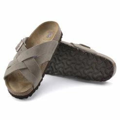 Coupon 🎁 Birkenstock Lugano Suede Leather Taupe 💯 -men-sandals Shop 1024513 sole