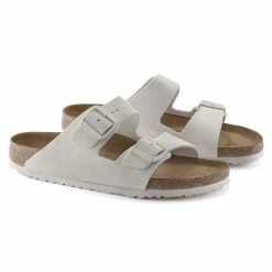 Cheap 🤩 Birkenstock Arizona Suede Leather Antique White Antique White 🛒 -men-sandals Shop 1024516 pair