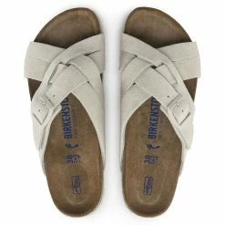Brand new 🌟 Birkenstock Lugano Suede Leather Antique White 🎁 -men-sandals Shop 1024534 top