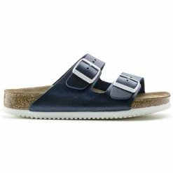 Top 10 💯 Birkenstock Arizona Natural Leather Blue 😀 -men-sandals Shop 230176 side