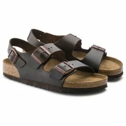 Cheap 😀 Birkenstock Milano Real Leather Soft Footbed Amalfi Testa Di Moro 💯 -men-sandals Shop 234541 pair