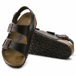 Cheap 😀 Birkenstock Milano Real Leather Soft Footbed Amalfi Testa Di Moro 💯 -men-sandals Shop 234541 sole
