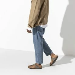 Brand new 🌟 Birkenstock Gizeh Birko-Flor Nubuck Stone Stone 🔥 -men-sandals Shop 43391 f look m