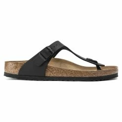 Best Pirce 🔔 Birkenstock Gizeh Birko-Flor Black ❤️ -men-sandals Shop 43693 side