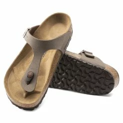 Best Sale 👏 Birkenstock Gizeh Birko-Flor Nubuck Mocha 🥰 -men-sandals Shop 43753 sole