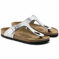 Best Sale 👏 Birkenstock Gizeh Birko-Flor Silver 🔥 -men-sandals Shop 43853 pair